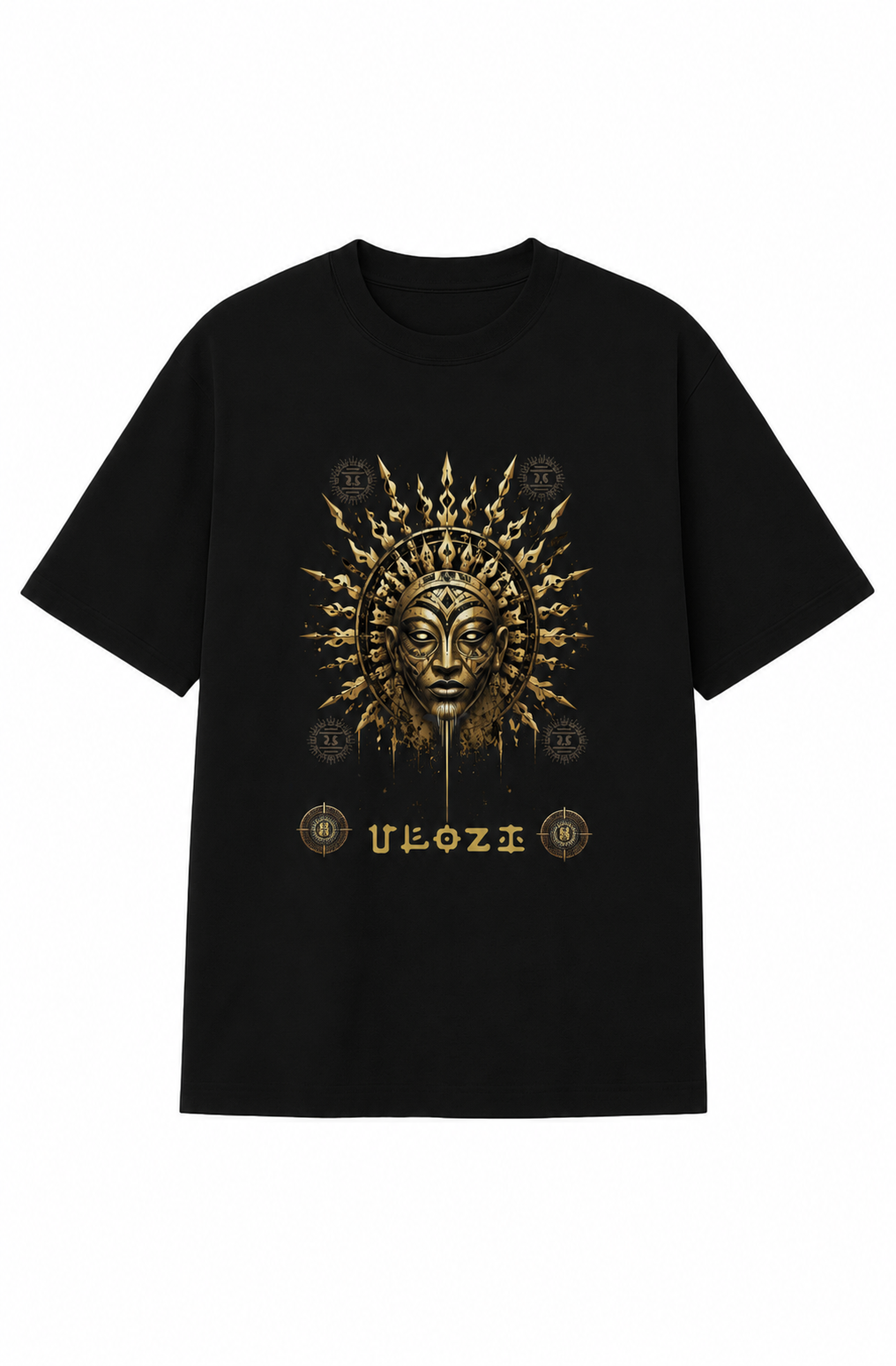 Ulozi Tribal Sun God Mask Heavyweight T-Shirt