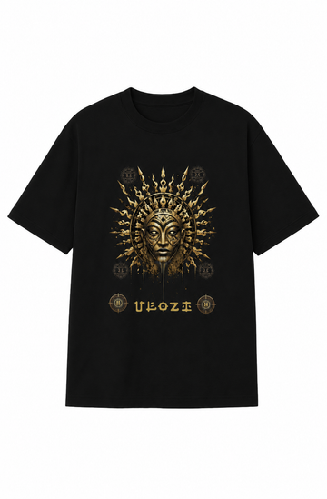 Ulozi Tribal Sun God Mask Heavyweight T-Shirt