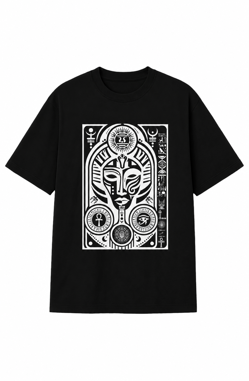 Ulozi Egyptian Nefertiti Hieroglyph Heavyweight T-Shirt