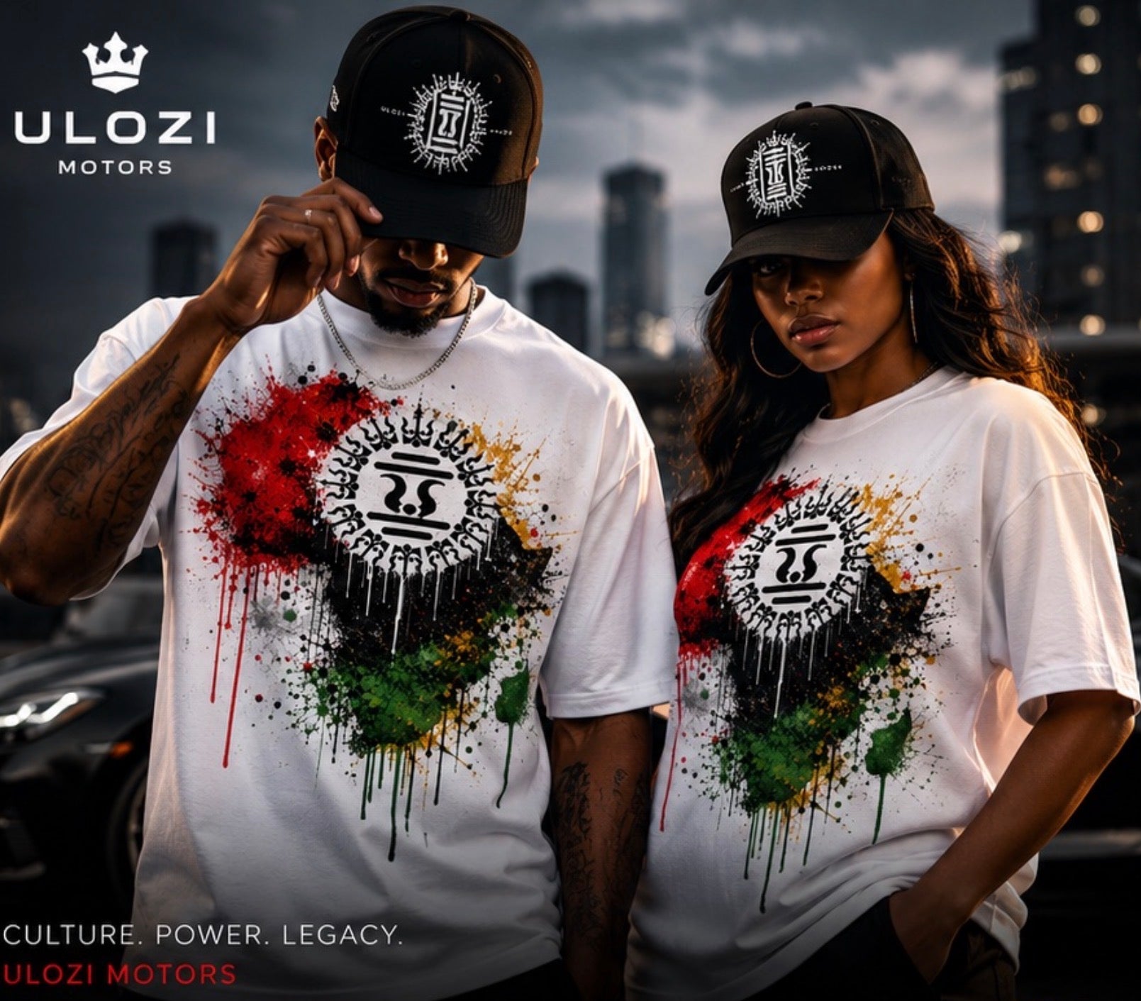 Ulozi Africa Map Splatter Heavyweight T-Shirt