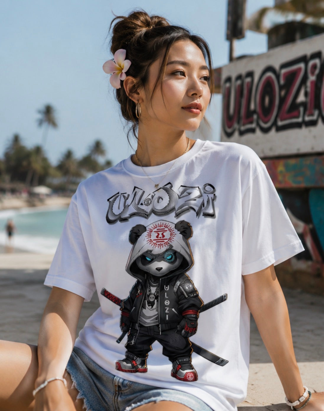 Samurai Panda Ulozi Heavyweight T-Shirt