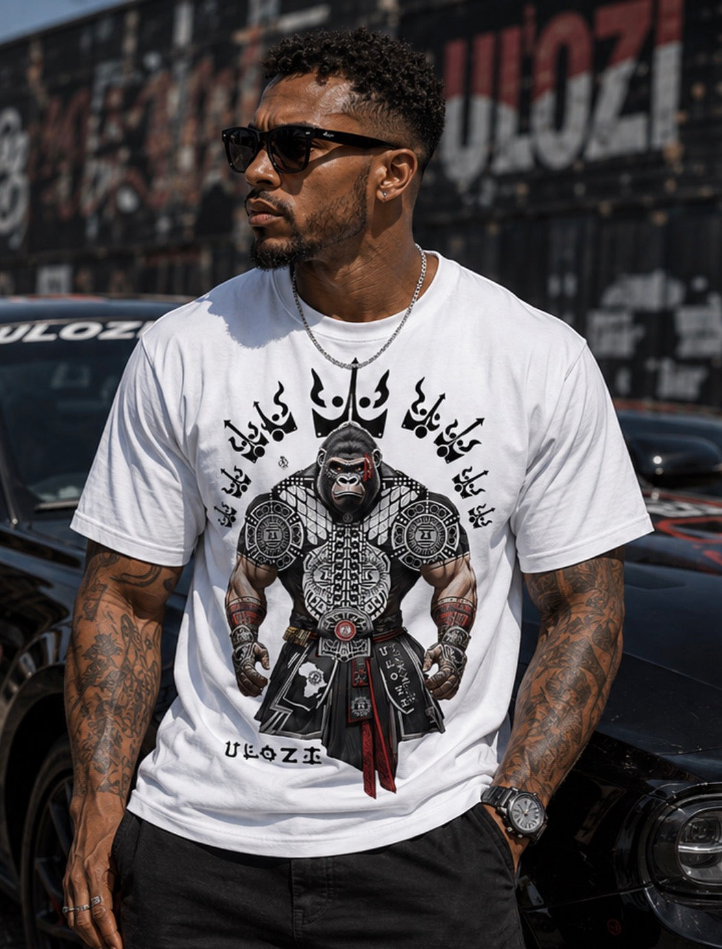 Ulozi Gorilla Tribal Warrior Heavyweight T-Shirt