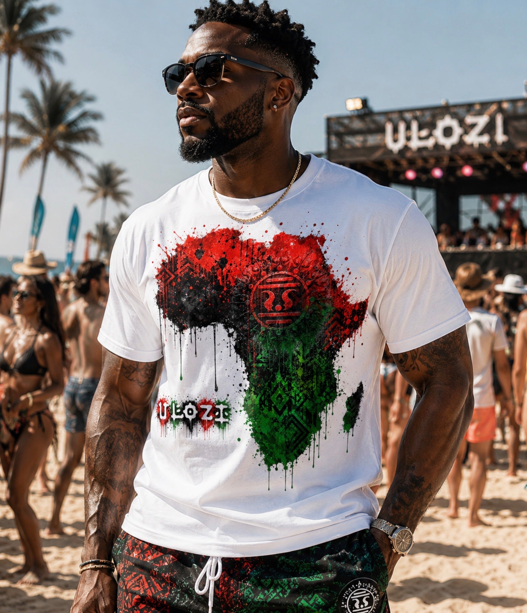 RBG Africa Map Ulozi Heavyweight T-Shirt