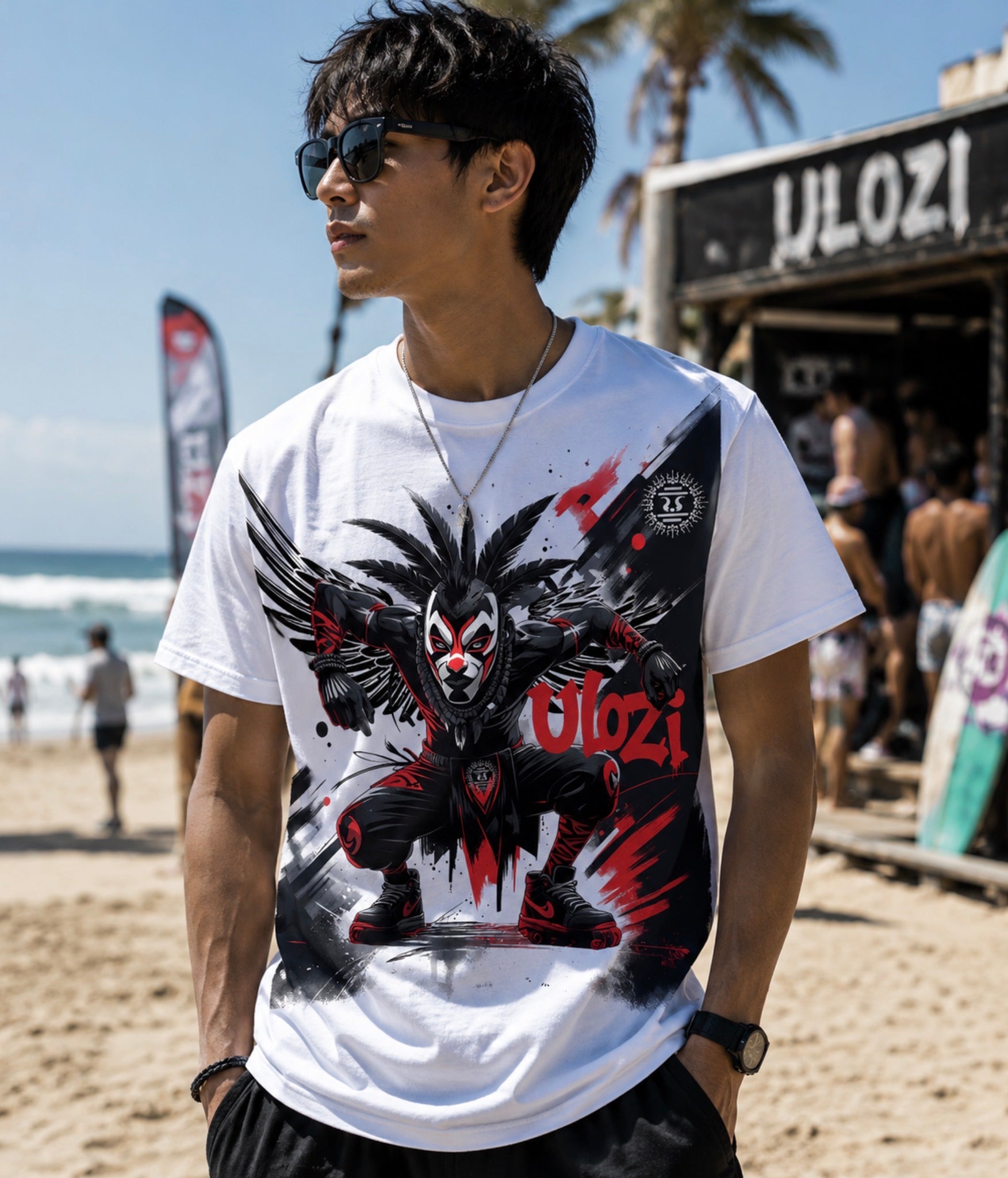 Ulozi Crouching Ninja Warrior Heavyweight T-Shirt