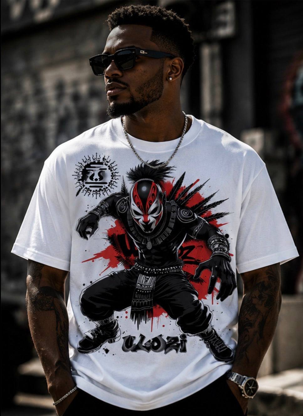 Ulozi Cyber Oni Ninja Heavyweight T-Shirt
