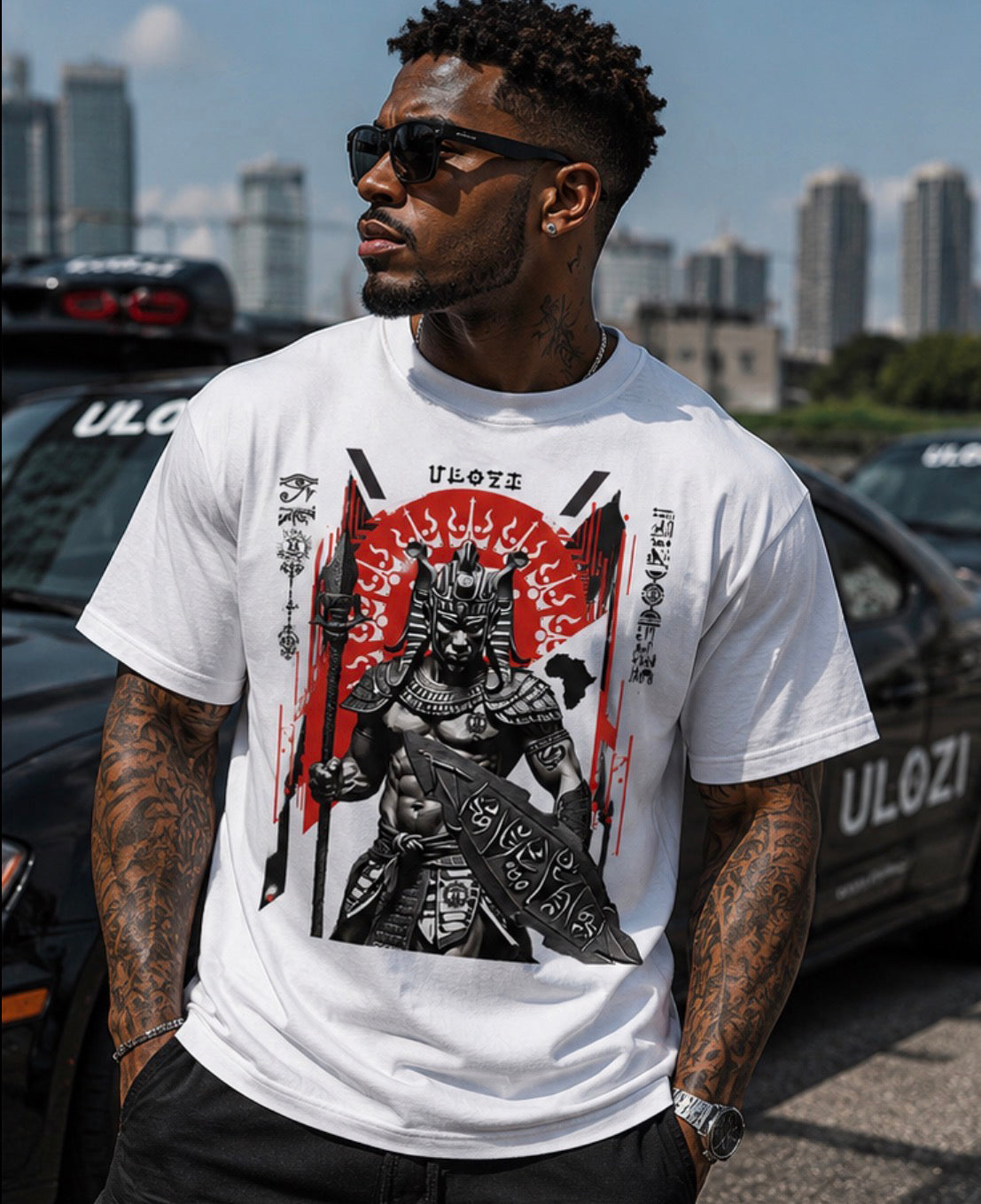 Ulozi Tribal King Warrior Heavyweight T-Shirt